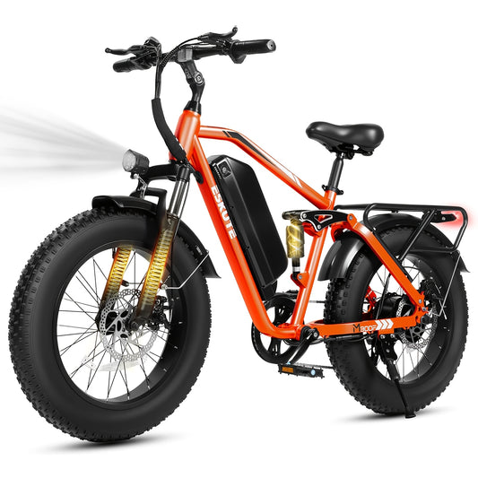 ESKUTE M300F Electric Bike for Adults 80Miles, 20.8ah Long Range And Removable Battery, 20x4 Tire Electric Mountain Bike for Men Women