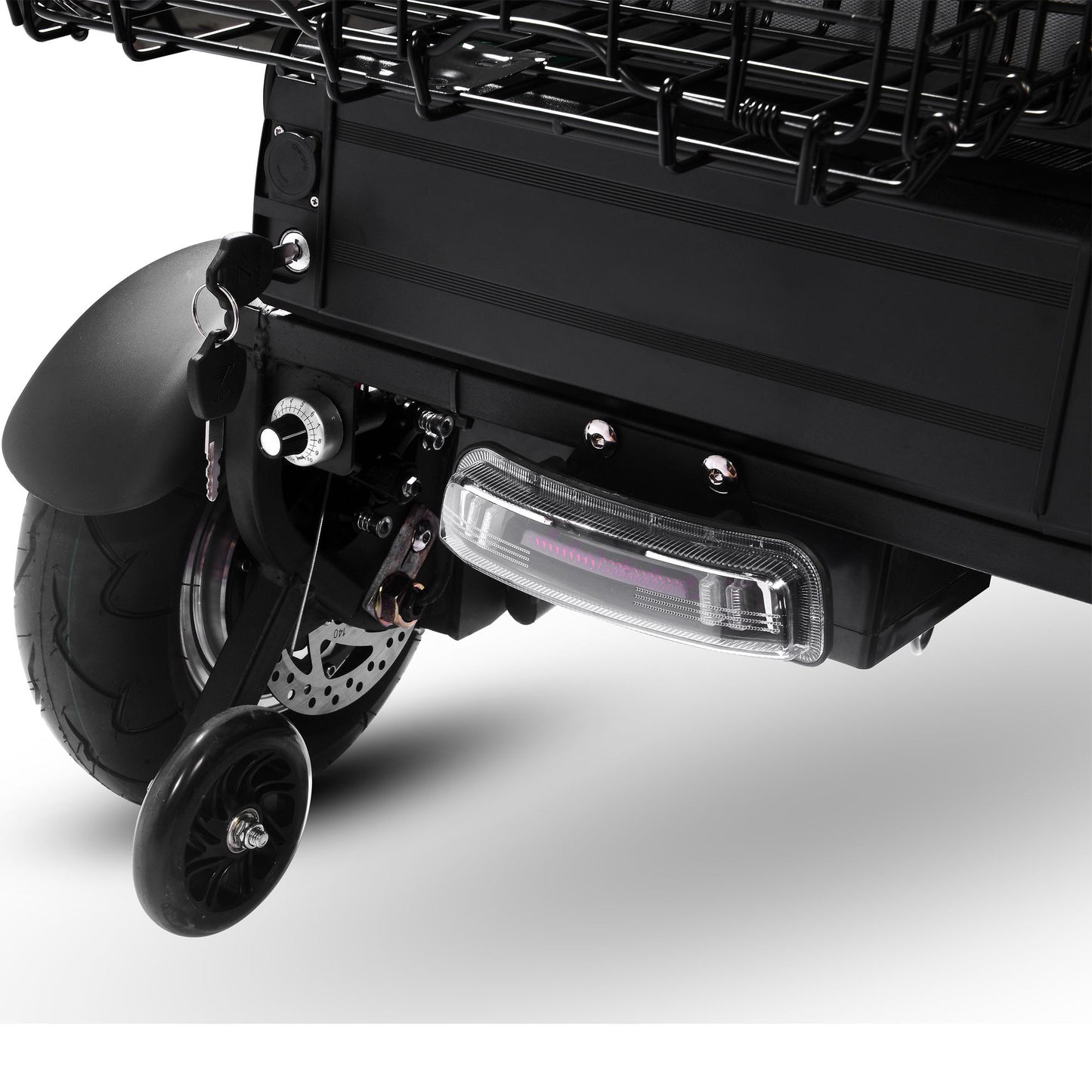 MotoTec Folding Mobility Electric Trike 48v Dual Motor Lithium Black- Speed may vary based on rider weight and riding conditions
