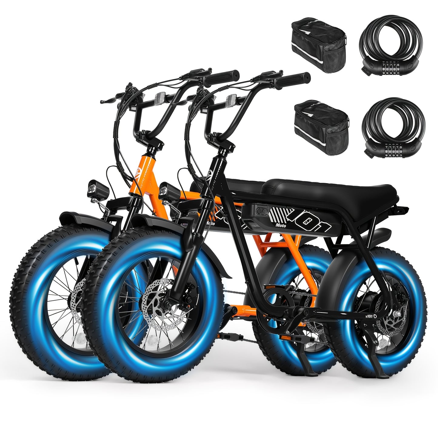 2 Pack ESKUTE's Latest 2026 Electric Bicycle Model for Adults/Teens - Removable Battery Electric Bike, 16" ×4" Tire, 749W Peak Motor, 48V 13Ah Removable Battery, 7-Speed, The Best Choice for Gifts, Includes Free Phone Bag and Combination Lock