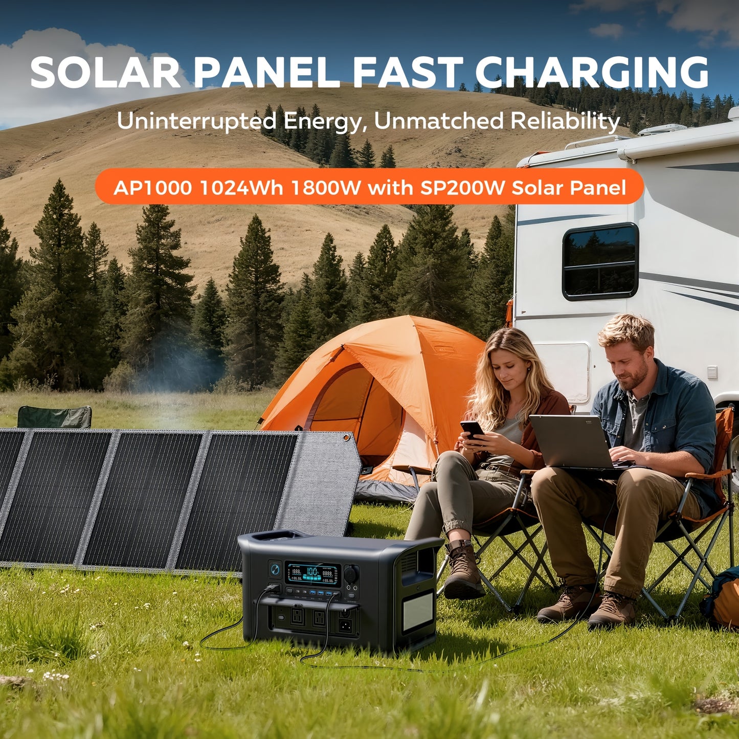 Ctolity 2400W 1600W 500W Portable Power Station, AP2000 2048Wh 2400W, AP1000 1024Wh 1600W, AP400 345Wh 500W Power Bank, Lifepo4 Battery, UPS Function, 200W 100W Foldable Solar Panel, Camping Equipment, Solar Generator  Brand: CTOLITY