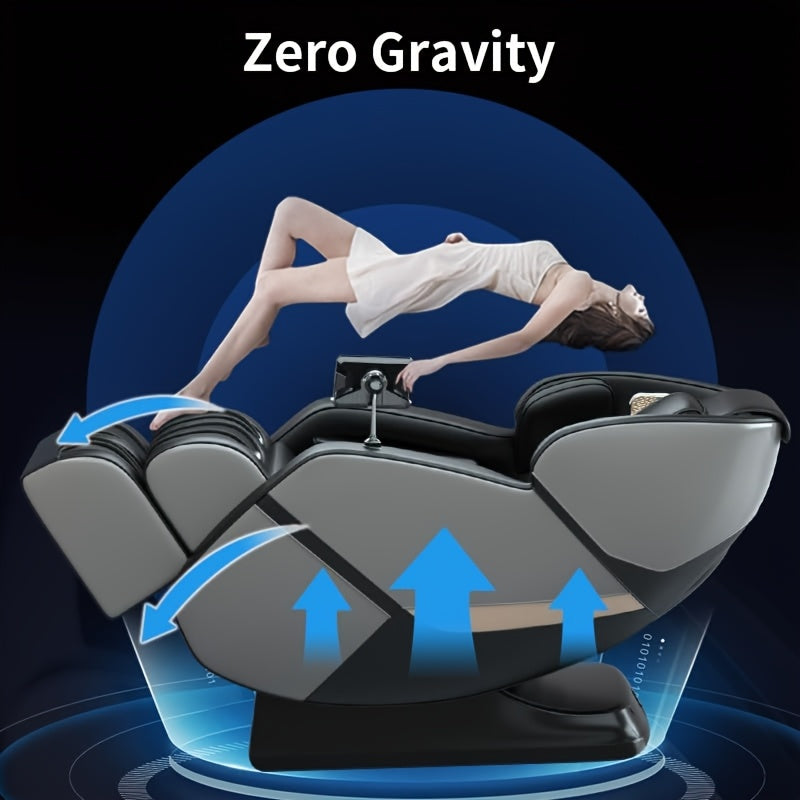 Yitouch Massage Chair, Full Body Massage Chair, Zero Gravity Chair, Portable Direct Rail Kneading Massage Chair, Safety Airbags, Foot Rollers, Gray Color