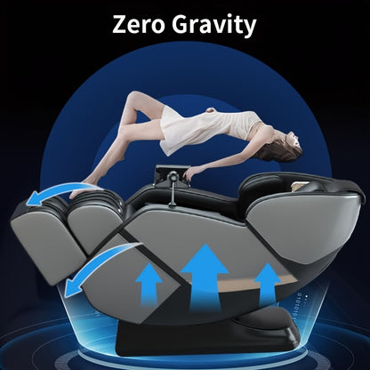 Yitouch Massage Chair, Full Body Massage Chair, Zero Gravity Chair, Portable Direct Rail Kneading Massage Chair, Safety Airbags, Foot Rollers, Gray Color