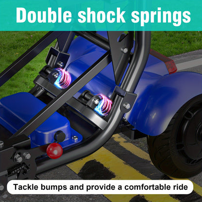Electric Folding Four-Wheel Scooter 500W 11MPH 36V15.6AH 30 Miles Range 330LBS Load Capacity Mobility Scooter With Basket