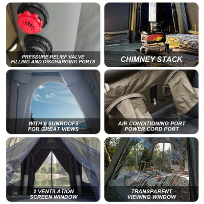Spherical Inflatable Camping Tent, Green Air Tent With Inflatable Pump, And Windproof, Suitable For Year-round Camping