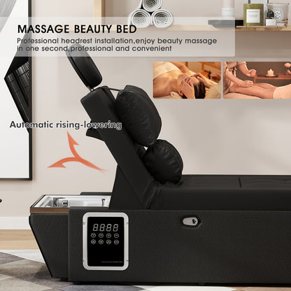 rofessional Spa Massage Bed with Backwash Unit - Heavy-Duty Metal Frame, No Electricity Needed, Portable Salon & Home Spa Equipment for Salon, Spa, Bathroom - Easy-Clean Design for Head, Foot, Back, Leg Massage - Ideal for Salon & Personal Use