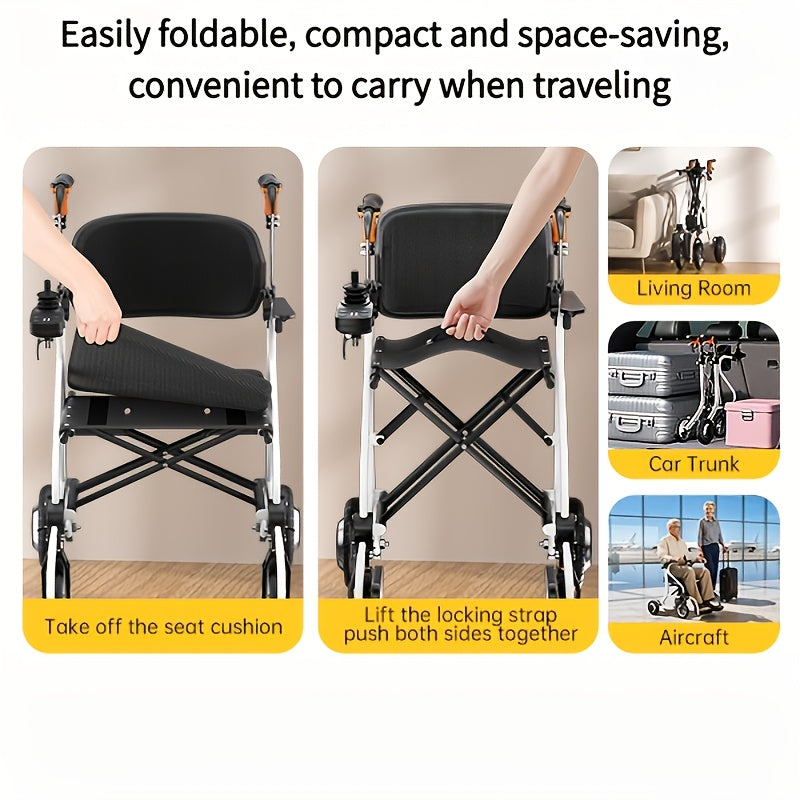 Versatile 2-In-1 Electric Wheelchair And Walker, Featuring a Lightweight Aluminum Alloy Frame That Weighs 38 Pounds. It'S Easy to Transport, Offers an Impressive Range of 20 Miles, And Can Support Up to 300 Pounds