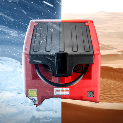 Portable Diesel Tank 48 Gal Fuel Tank with 12V Electric Transfer Pump Orange/Red