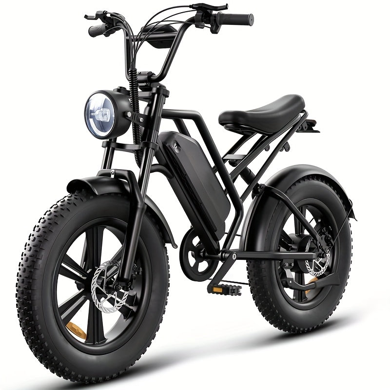 An Electric Bicycle Equipped with a 48 Volt 500 Watt Motor, 20 Inch Wide Tires, Heavy-Duty Design, Comfortable Suspension System, a Choice for Adventure Enthusiasts. Excellent