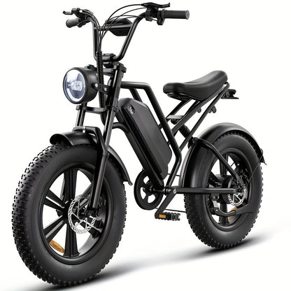 An Electric Bicycle Equipped with a 48 Volt 500 Watt Motor, 20 Inch Wide Tires, Heavy-Duty Design, Comfortable Suspension System, a Choice for Adventure Enthusiasts. Excellent