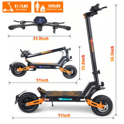 Electric Folding Scooter 749W Motor 19.9-27.8MPH Max Speed 48V 25AH Battery 35Miles Range 500LBS Load Capacity 11-inch Vacuum Tires Urban Commuting Outdoor Adventure Electric Scooter