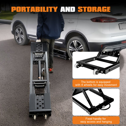 Portable Car Lift, Capable Of Lifting 7000 LBS/5000 LBS Quick Jack With A Maximum Height Of 28", Car Lifts For Home Garage And Shop, Black