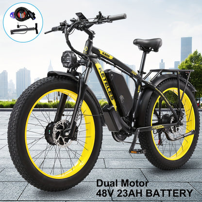 26" Electric Bike For Adults, 7 Speed Electric Scooter With 48V 1104Wh Removable Lithium-Ion Battery, 500W Brushless Motor, 19mph, Up To 50 Miles, Electric Dirt Bike, Dual Motor