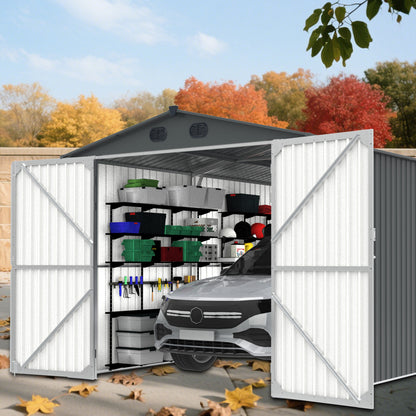 Chery Industrial 23'x22' & 10'x20' & 13'x20' Metal Garage Sheds with Side Door, Double Doors Galvanized Steel Storage Buildings