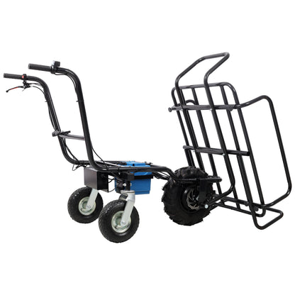 Electric Transportation Cart, 24V DC 350W Motor Powered Utility Garden Wagon Dump Cart, 265 Lbs Load Capacity with Metal Handle And 16' Track Wheels, Yard Cart And Wagons for Lawn