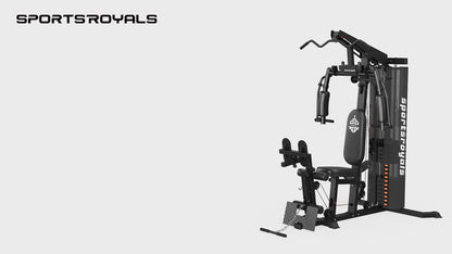 Multifunctional for home Gym Equipment, 150LBS Rustproof Weight Stack All-In-One Workout Machine, 35+ Exercise Functions with Adjustable Seat & Pulley System, Stable H-Base Full Body Trainer for Home, Garage & Apartment, Without Battery