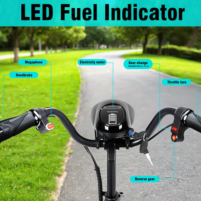 Electric Folding Four-Wheel Scooter 500W 11MPH 36V15.6AH 30 Miles Range 330LBS Load Capacity Mobility Scooter With Basket