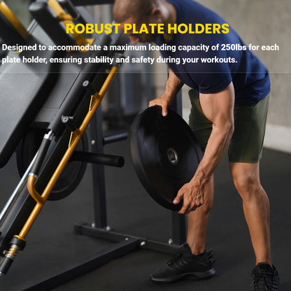 Hack Squat Equipment Featuring an Adjustable ISO Foot Plate And High-Precision Linear Bearings for Home Fitness