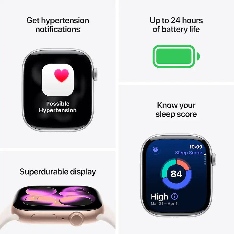 Apple Apple Watch Series 11 (GPS, 46mm, Silver Aluminum, Purple Fog Sport Band, M/L)