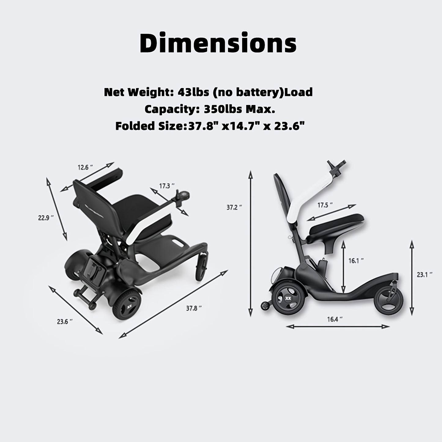 Full Carbon Fiber Smart Electric Wheelchair & Senior Mobility Scooter, 4-Wheel Travel Scooter with 20AH Lithium Battery, 30 Miles Driving Range, Tool-Free Setup, Lightweight Foldable for Easy Storage In Car Trunk