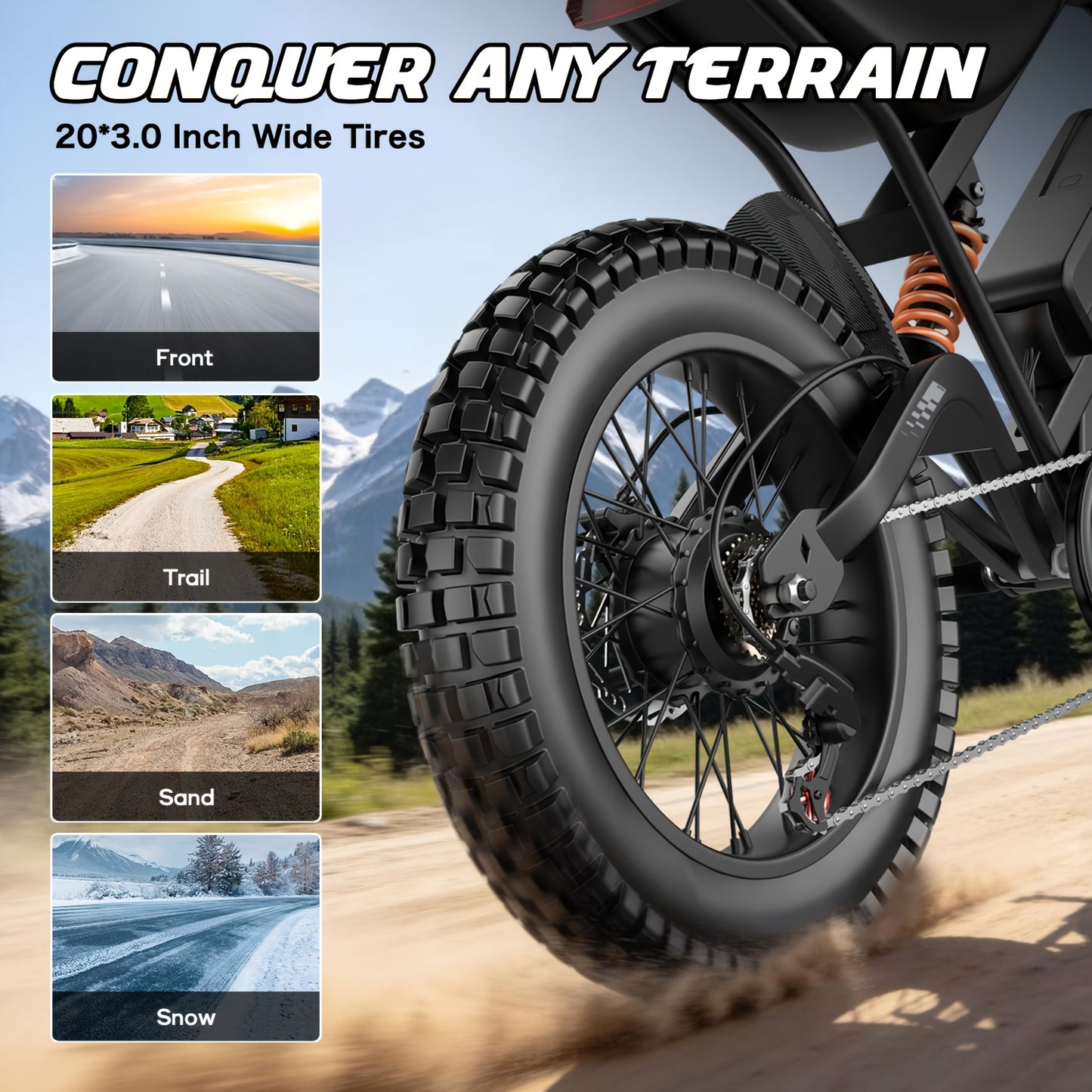 Electric Bike for Adults Teens, 749W Peak Off-Road Ebike, 27.9MPH And 65Miles, 20 X 3In Portable Electric Bike, Dual Suspension And Dual Brake, Commuting Ebike with Long-Seat, 365LBS