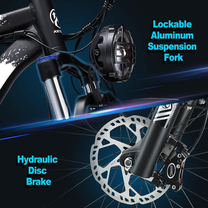 26" Electric Bike For Adults, 7 Speed Electric Scooter With 48V 1104Wh Removable Lithium-Ion Battery, 500W Brushless Motor, 19mph, Up To 50 Miles, Electric Dirt Bike, Dual Motor