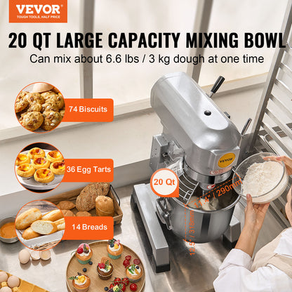 Commercial Food Mixer 10L / 18.7L / 28.5L 3-Speed Stand Dough Mixer 550W / 1100W for Restaurant