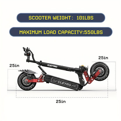Adult Electric Scooter, High Frequency Brushless Motor, 60V33AH Battery, Maximum Range of 60 Miles, Full Suspension Hydraulic Disc Brakes, Commuter Electric Scooter, 11-Inch Road Tires, with Steering Damper, Foldable