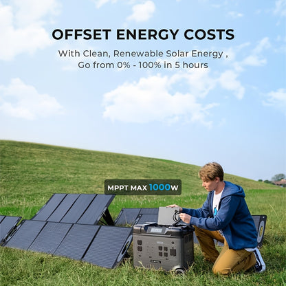OUKITEL P5000 Pro 3600W Solar Generator, Optional 500W Solar Panels, 5120Wh Solar Power Station with 5 AC Outlets (5000W Peak), 1800W Fast Charging, Emergency Battery Backup for Home, Camping & RV (Free 30W Solar Panel)