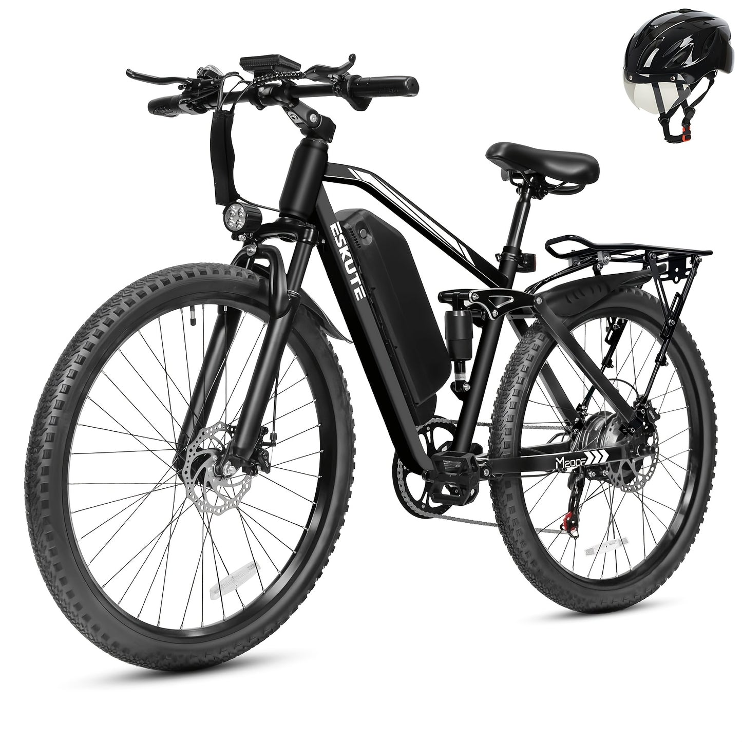 Electric Bike for Adults, 27.5" Mountain E-Bike, Brushless Motor, 48V 20.8Ah Up to 80 Miles Range, Full Suspension Step-Over Electric Bicycle And a Helmet Will Be Included As a Gift