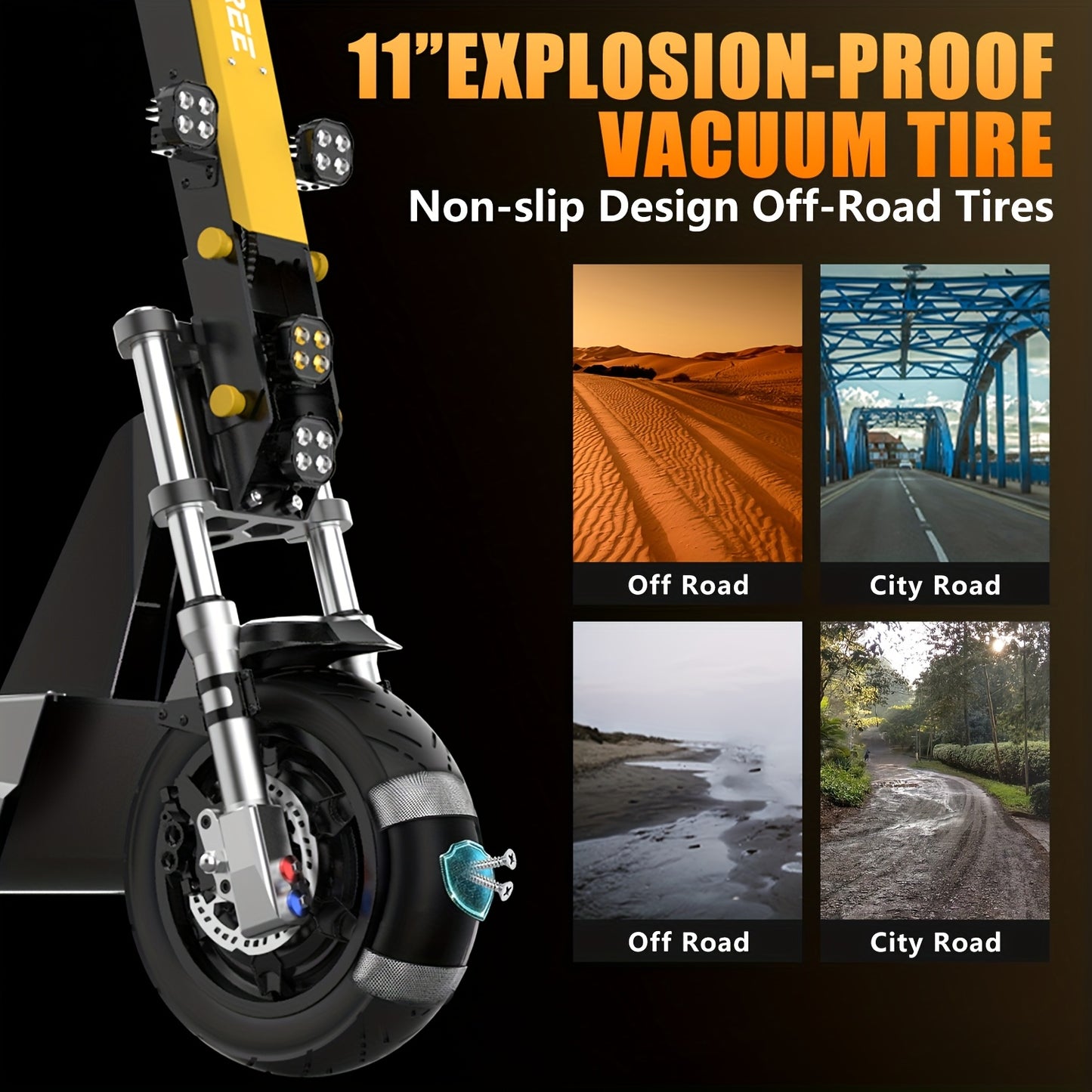 Tomofree Adult Electric Scooter, 60V35Ah 3-speed Range Of Approximately 75 Miles, 11 Inch Tires with Seats, Multiple Hydraulic Shock Absorbers with A Maximum Load Capacity Of 300 Pounds, Front Headlights, Foldable, LCD Display Screen