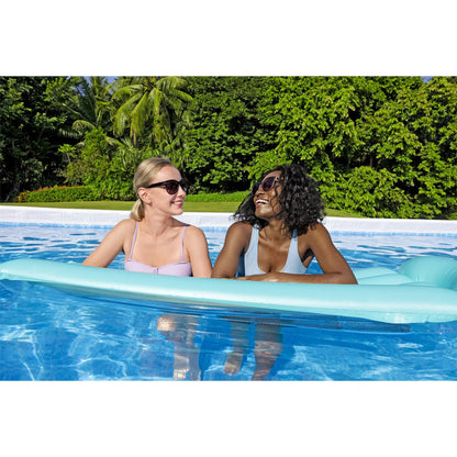Bestway Power Steel Rectangular Metal Frame Above Ground Swimming Pool Set with 1500 GPH Sand Filter Pump, Ladder, and Pool Cover