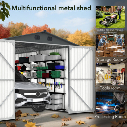 Chery Industrial 23'x22' & 10'x20' & 13'x20' Metal Garage Sheds with Side Door, Double Doors Galvanized Steel Storage Buildings