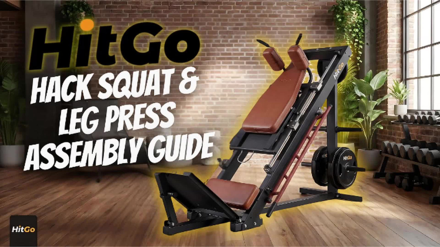 1 Hack Squat & Leg Press Combo Machine | Convertible Lower Body Trainer with Heavy-Duty Steel Frame, Adjustable Footplate & Padded Seat, Available in and Grey
