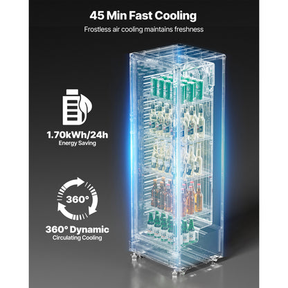 Commercial Merchandiser Refrigerator 5.7/8.1/11.47 CU.FT Glass Door Beverage Fridge