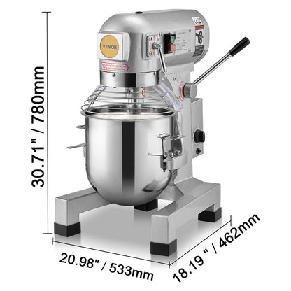Commercial Food Mixer 10L / 18.7L / 28.5L 3-Speed Stand Dough Mixer 550W / 1100W for Restaurant
