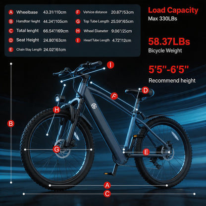 Electric Bike with Rear Hub Motor And Mechanical Disc Brake, Equipped with Removable Battery, 24-Hour Customer Service, Free Lock Tool Kit Phone Holder, 24-Inch Hub, 48V, 500W Motor, And Standard EBIKE Configuration. Father'S Day Gifts