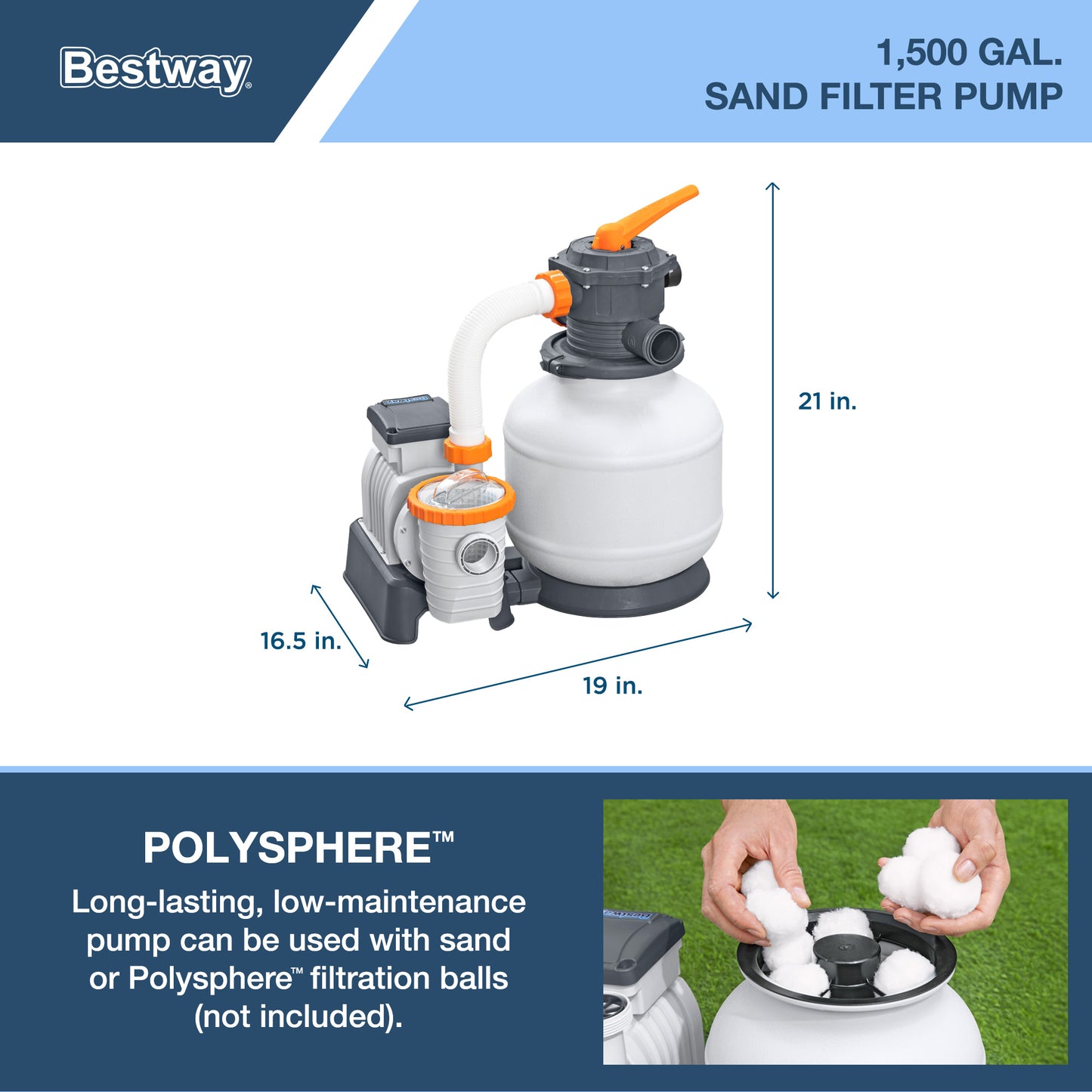 Bestway Power Steel Rectangular Metal Frame Above Ground Swimming Pool Set with 1500 GPH Sand Filter Pump, Ladder, and Pool Cover