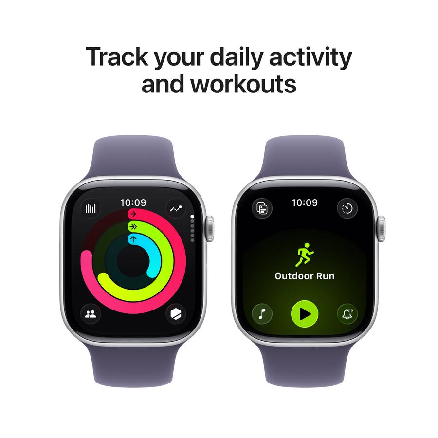 Apple Apple Watch Series 11 (GPS, 46mm, Silver Aluminum, Purple Fog Sport Band, M/L)
