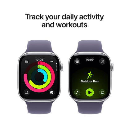 Apple Apple Watch Series 11 (GPS, 46mm, Silver Aluminum, Purple Fog Sport Band, M/L)