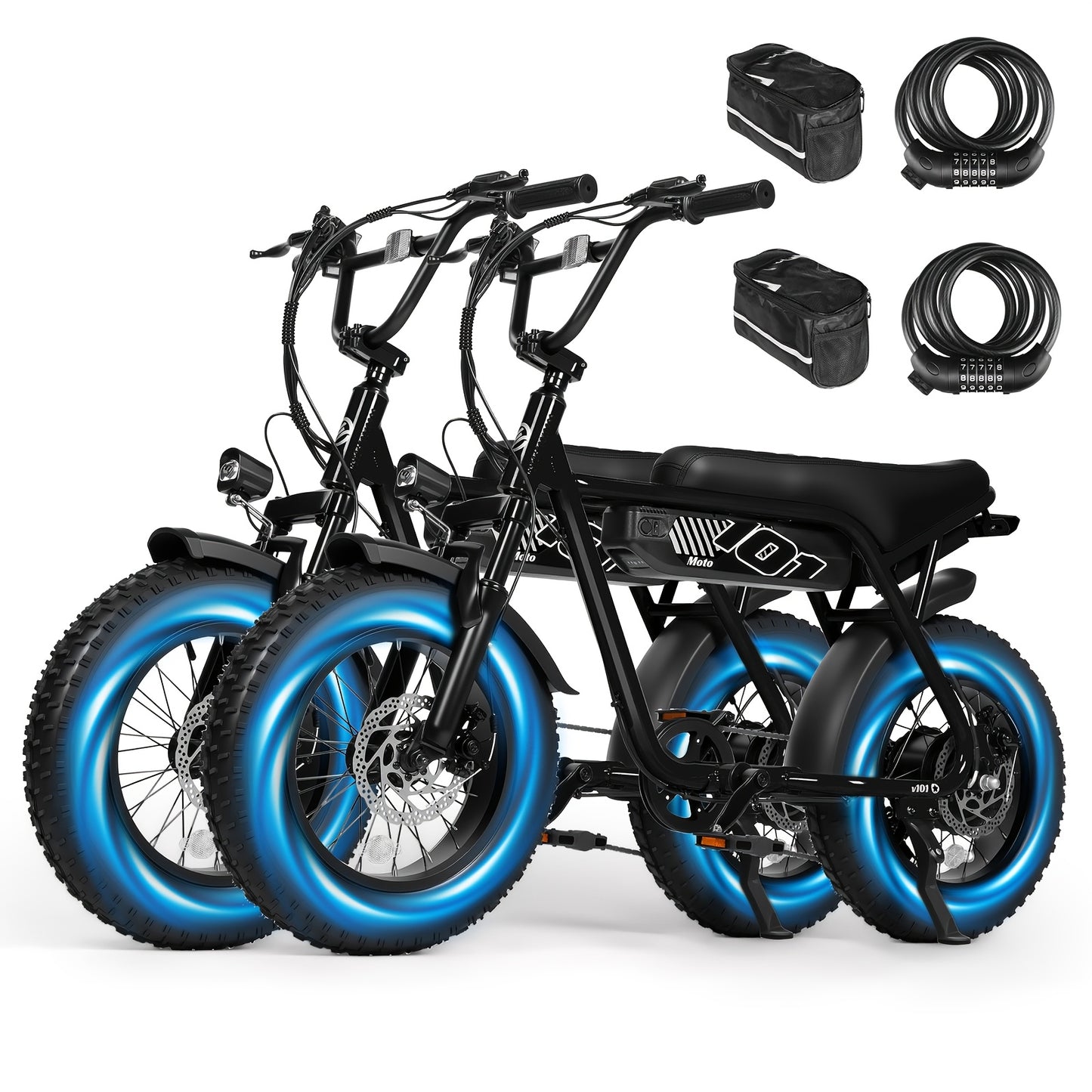 2 Pack ESKUTE's Latest 2026 Electric Bicycle Model for Adults/Teens - Removable Battery Electric Bike, 16" ×4" Tire, 749W Peak Motor, 48V 13Ah Removable Battery, 7-Speed, The Best Choice for Gifts, Includes Free Phone Bag and Combination Lock