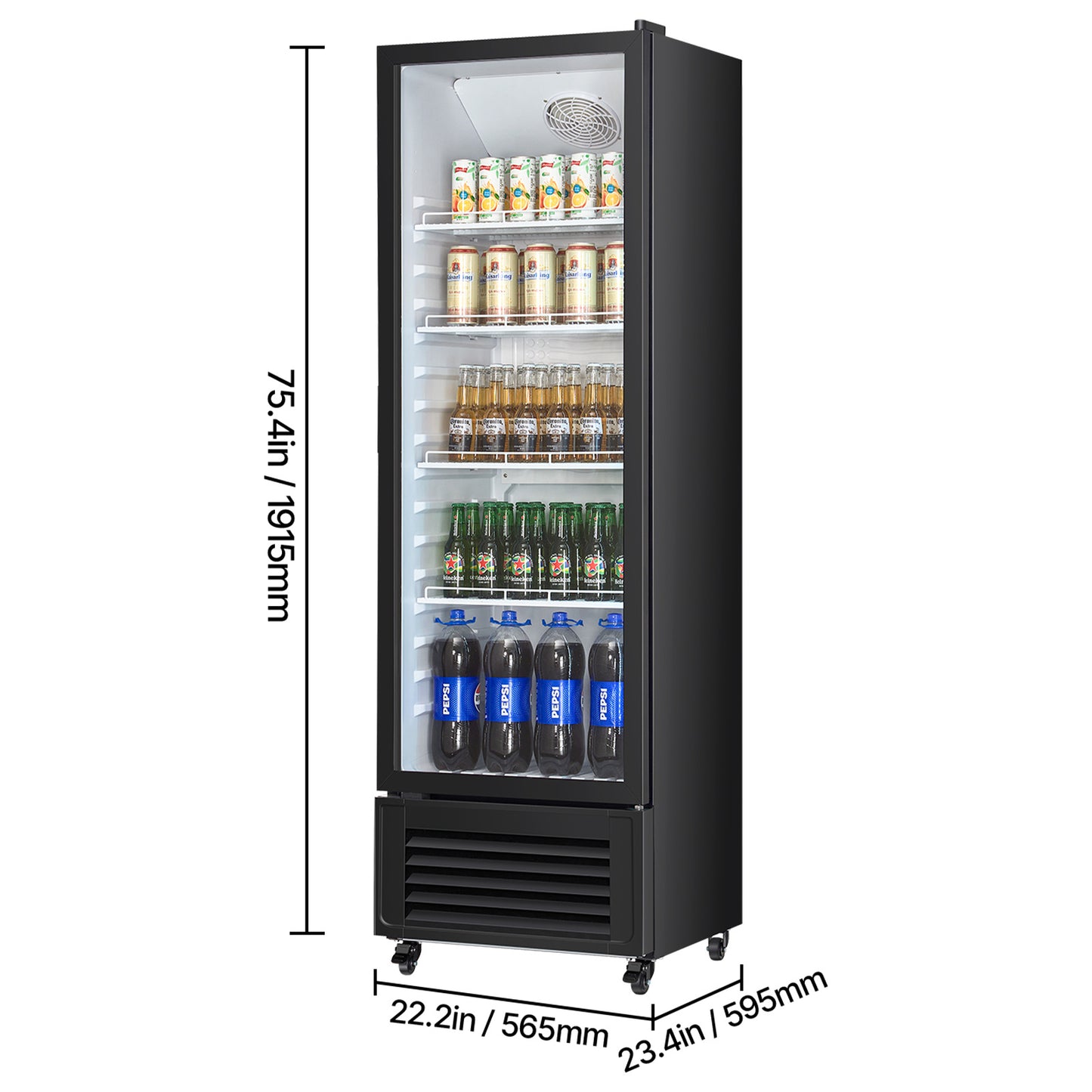 Commercial Merchandiser Refrigerator 5.7/8.1/11.47 CU.FT Glass Door Beverage Fridge