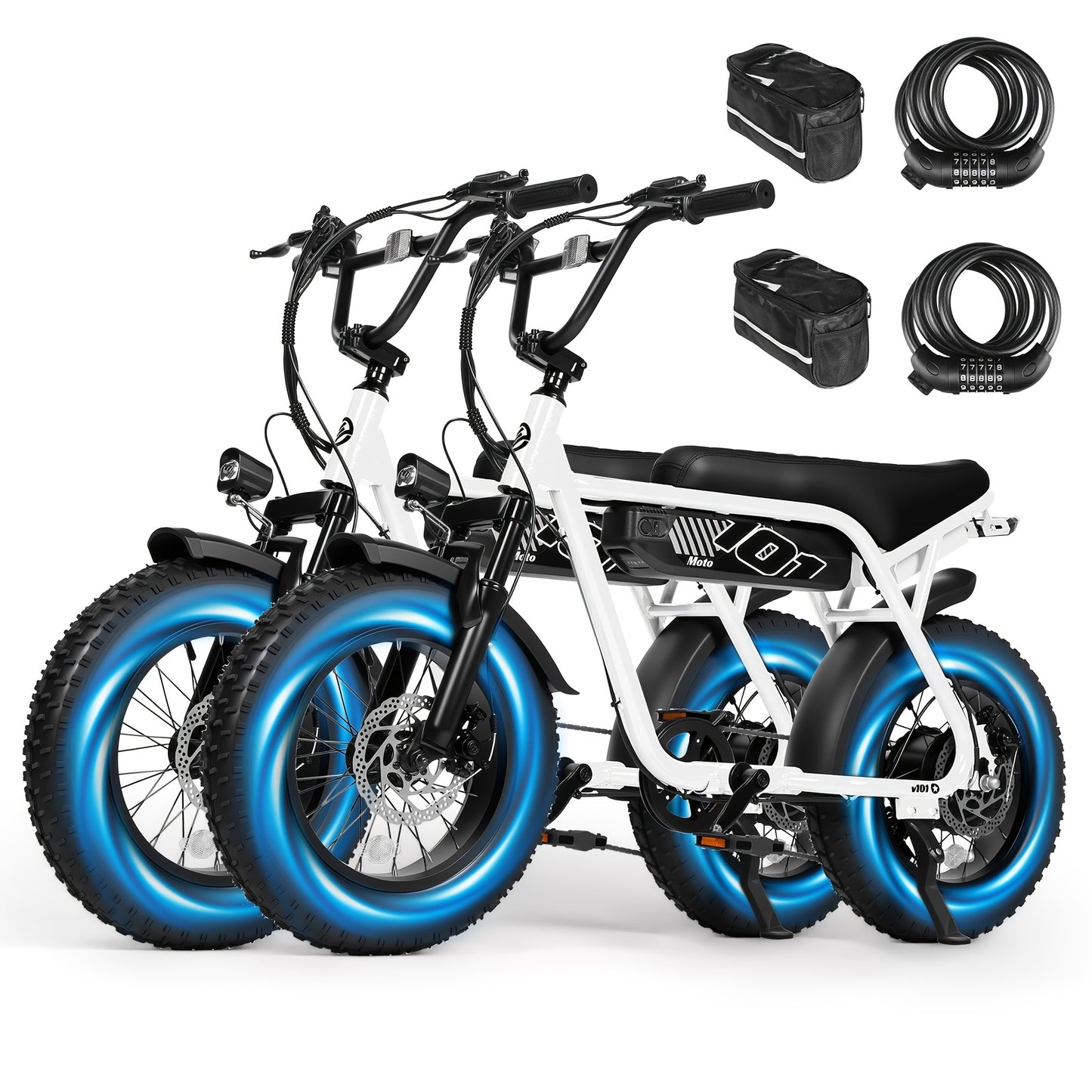 2 Pack ESKUTE's Latest 2026 Electric Bicycle Model for Adults/Teens - Removable Battery Electric Bike, 16" ×4" Tire, 749W Peak Motor, 48V 13Ah Removable Battery, 7-Speed, The Best Choice for Gifts, Includes Free Phone Bag and Combination Lock