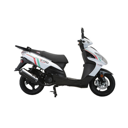 X-PRO Fiji 200 Moped Scooter with 13" Aluminum Wheels! Electric/Kick Start!