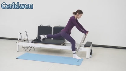 Pilates Reformer Machine, 95" Foldable Studio Grade Pilates Equipment with Adjustable Reformer Heights for Gym, Studio And Home, Pilates Reformer with Jump Board