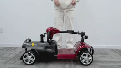 Mobility Aids for The, Four-wheel Foldable Mobility Scooters for Adults, 250w 12V, 12ah 15 Mile Long Range, with LED Headlights And A Detachable Storage Basket. Comes with A Tool Kit, Charger, And Instruction Manual.Holiday Surprise Gift