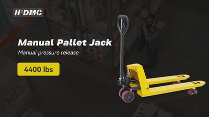 4400Lbs Manual Pallet Jack with Hydraulic Lift & Heavy-Duty Steel Frame - Hand- Forklift Suitable for Warehouse, Home, Moving Furniture, Refrigerator - Epoxy-Coated, Reinforced Forks & PU Wheels