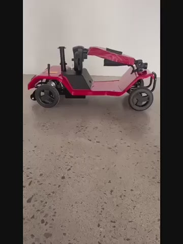 Foldable Four-Wheel Electric Bicycle Scooter, 250W Motor, 24V12A Battery, 15.5 Miles of Range, 8-Inch Solid Tires, 300-Pound Load-Bearing, Detachable Basket, Front Lights, 360-Degree Swivel Seat, Portable When Going Out, Perfect Gift