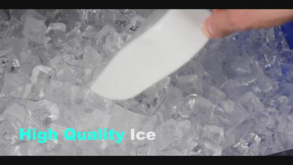 Industrial Ice Maker with a Capacity of 400 Pounds Per Day, Featuring a 250-Pound Storage Bin, Producing Ice in 8 to 15 Minutes, Made of Stainless Steel, Suitable for Bars, Cafes, Restaurants, And Businesses