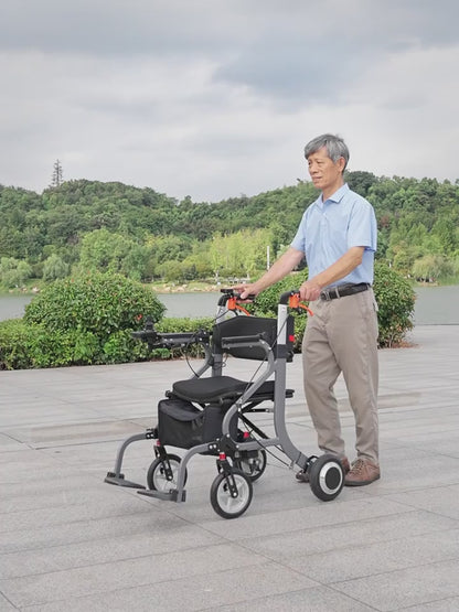 Versatile 2-In-1 Electric Wheelchair And Walker, Featuring a Lightweight Aluminum Alloy Frame That Weighs 38 Pounds. It'S Easy to Transport, Offers an Impressive Range of 20 Miles, And Can Support Up to 300 Pounds