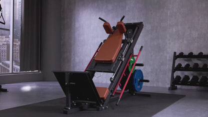 1 Hack Squat & Leg Press Combo Machine | Convertible Lower Body Trainer with Heavy-Duty Steel Frame, Adjustable Footplate & Padded Seat, Available in and Grey